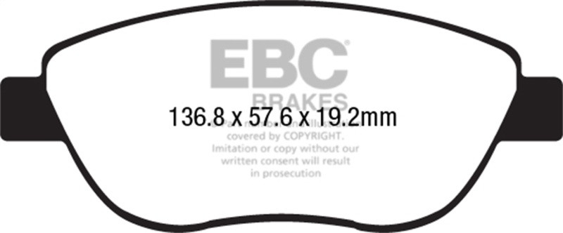 EBC Red Stuff Front Brake Pads for 14-17 Fiat 400 - DP32212C