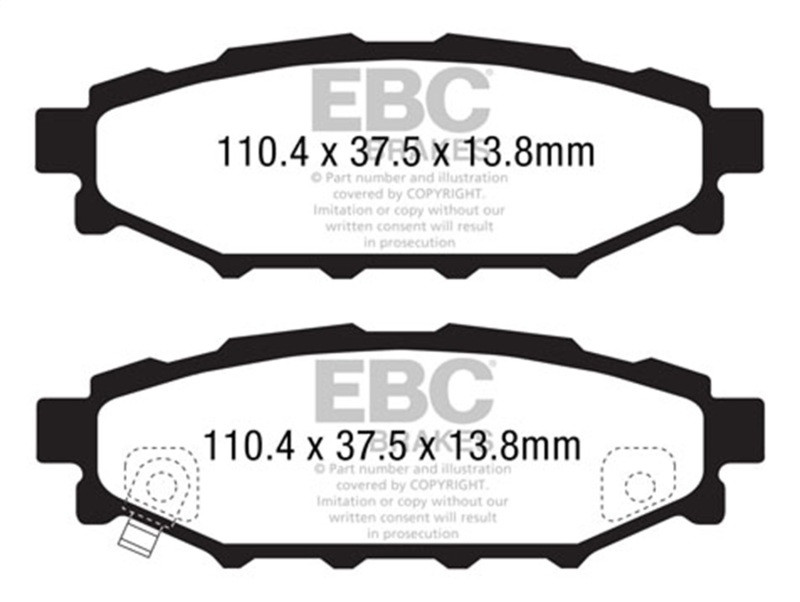 EBC Yellow Stuff Rear Brake Pads for 13+ Subaru BRZ Sold Rear Rotors - DP41584R