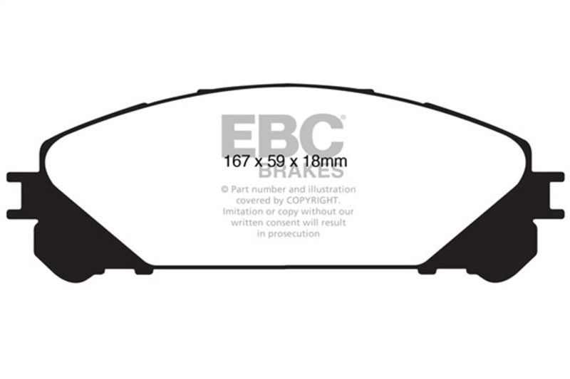 EBC Yellow Stuff Front Brake Pads for 15+ Lexus NX200t 2.0L Turbo - DP41837R