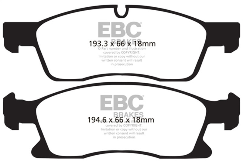 EBC Yellow Stuff Front Brake Pads for 11+ Dodge Durango 3.6L - DP41871R