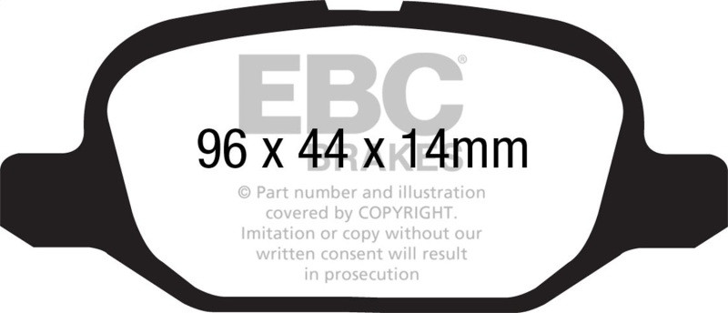 EBC Yellow Stuff Rear Brake Pads for 11+ Fiat 500 1.4L w/ ATE Calipers