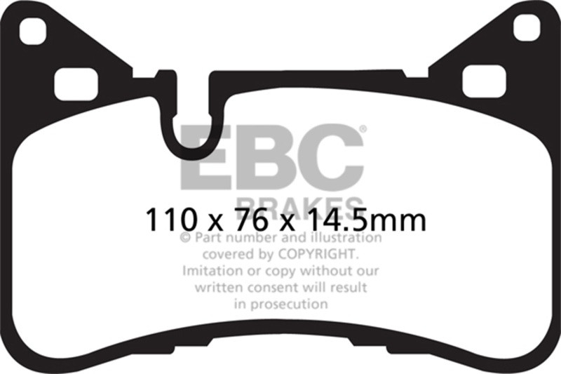 EBC Yellow Stuff Rear Brake Pads for 2014 Mercedes C63 AMG W204 6.2L