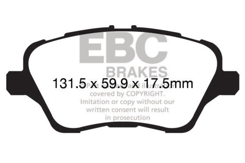 EBC Yellow Stuff Front Brake Pads for 13+ Ford Fiesta 1.6L Turbo ST - DP42149R