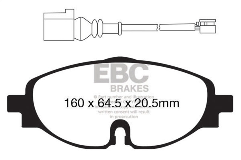 EBC Yellow Stuff Front Brake Pads for 14+ Audi A3 18L Turbo - DP42150R