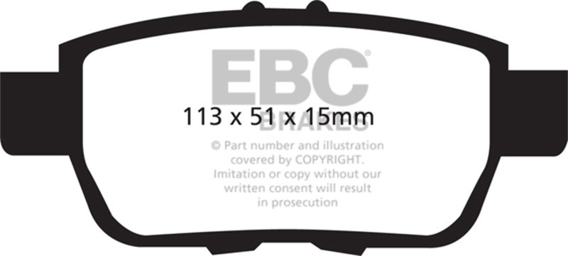 EBC Green Stuff Rear Brake Pads for 05-14 Honda Ridgeline 3.5L - DP61754