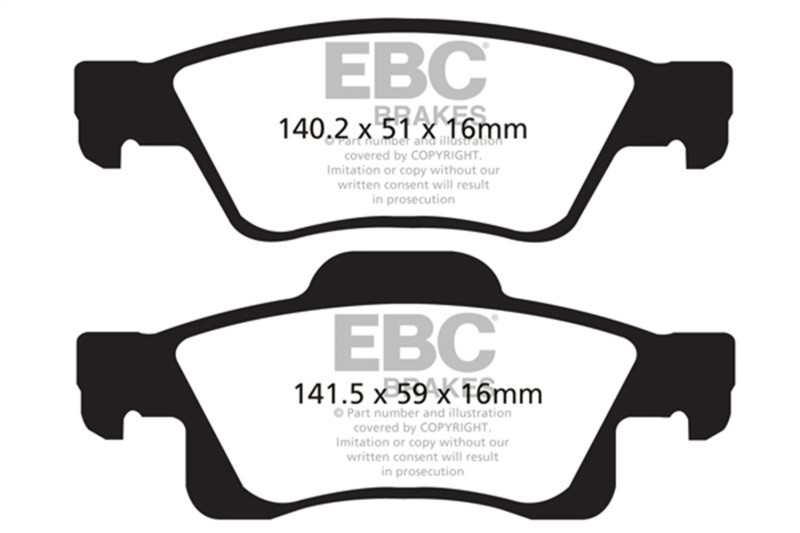 EBC Green Stuff Rear Brake Pads for 11+ Dodge Durango 3.6L - DP61872