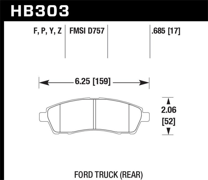 Hawk LTS Rear Brake Pads for 99-04 Ford F-250 Super Duty - HB303Y.685