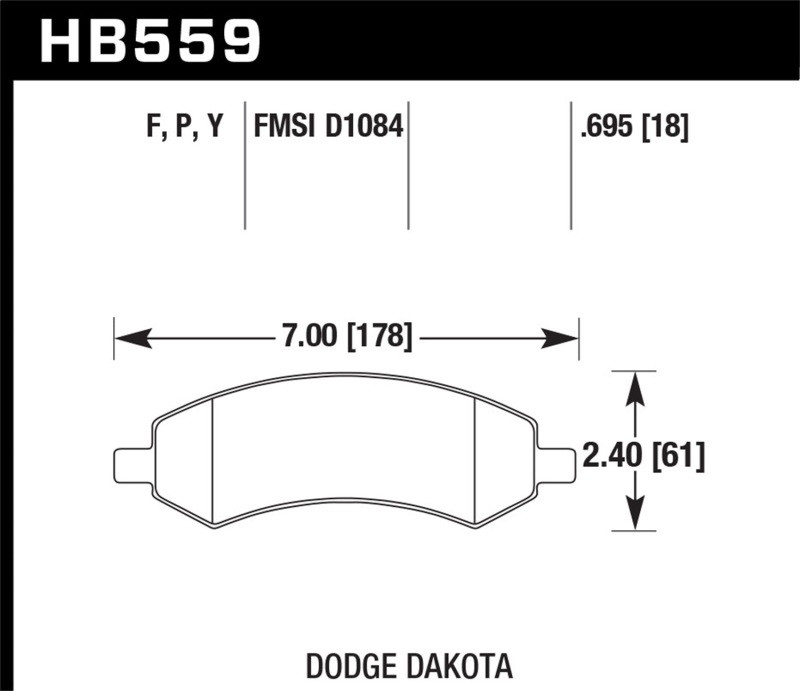 Hawk HPS Front Brake Pads for 07-09 Chrysler Aspen - HB559F.695
