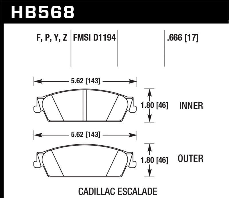 Hawk LTS Rear Brake Pads for 07-11 Avalanche / 08-11 Silverado 1500 - HB568Y.666