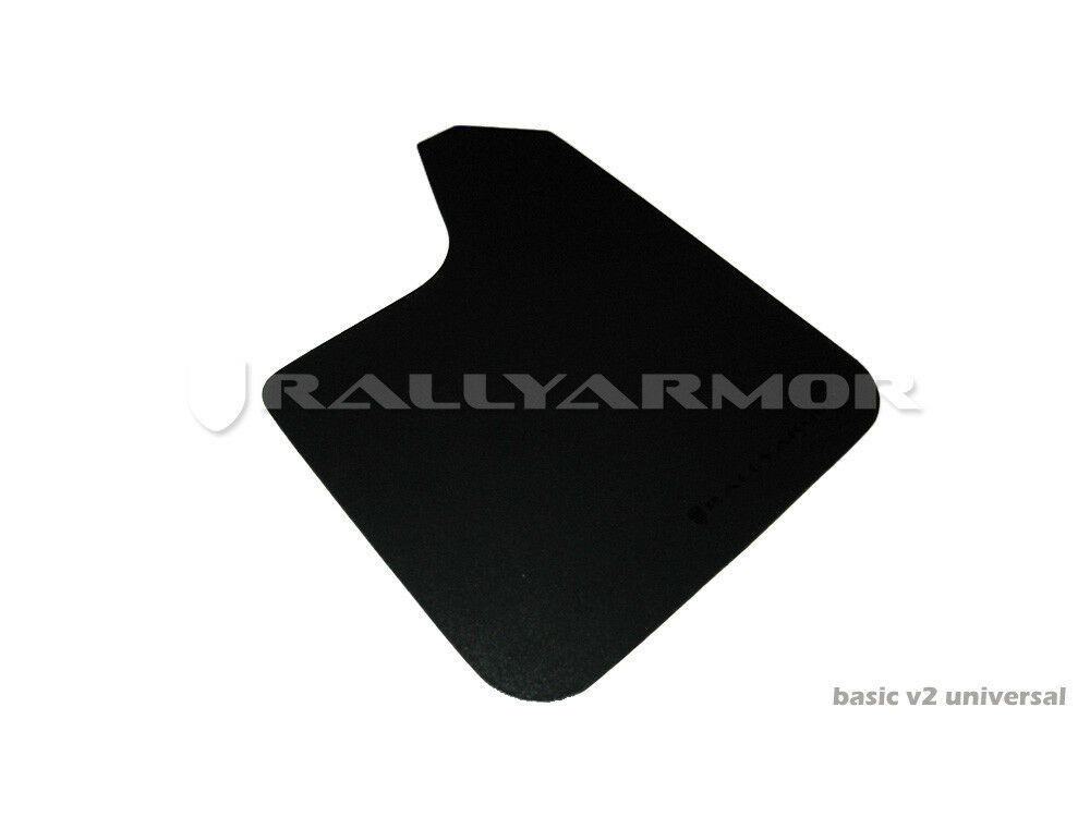 Rally Armor Universal Basic Black Mud Flaps w/ Black Logo - MF12-BAS-BLK