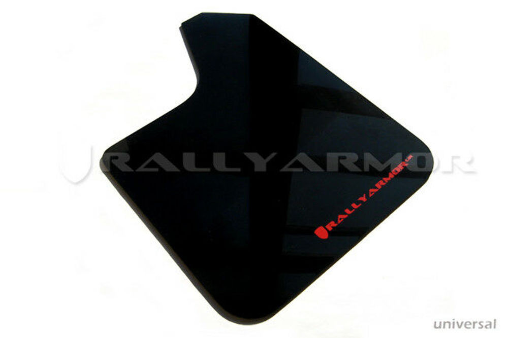 Rally Armor Universal Fitment UR Black Mud Flap w/ Red Logo - MF12-UR-BLK/RD
