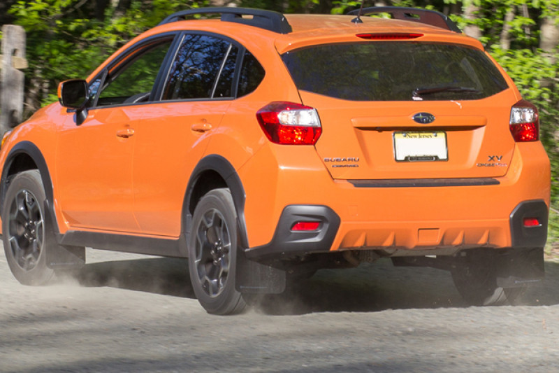 Rally Armor UR Red Mud Flaps w/ White Logo for 13+ Subaru SV Crosstrek