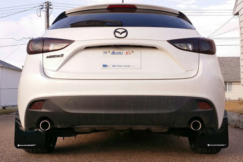 Rally Armor UR Red Mud Flaps w/ White Logo for 14+ Mazda 3 - MF31-UR-RD/WH