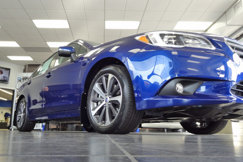 Rally Armor UR Black Mud Flaps w/ Grey Logo for 2015+ Legacy - MF34-UR-BLK/GRY