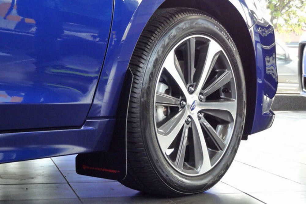Rally Armor UR Black Mud Flaps w/ Red Logo for 2015+ Legacy - MF34-UR-BLK/RD