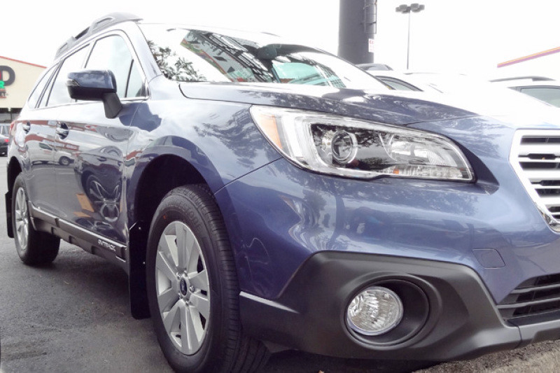 Rally Armor UR Black Mud Flaps w/ Grey Logo - 2015+ Outback - MF36-UR-BLK/GRY