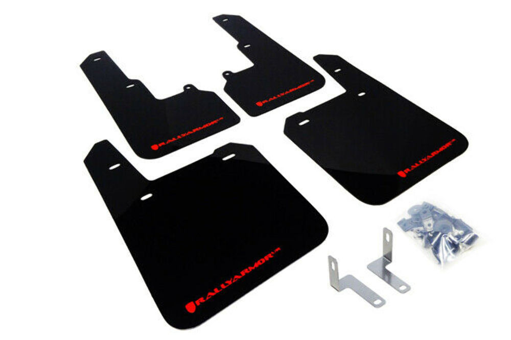 Rally Armor UR Black Mud Flaps w/ Red Logo - 2015+ Outback - MF36-UR-BLK/RD