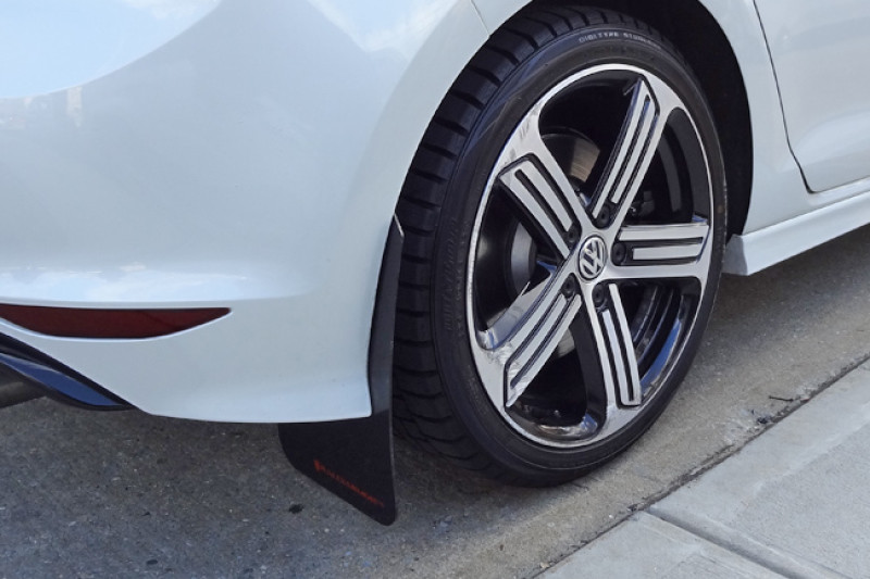 Rally Armor UR Black Mud Flaps w/ Blue Logo for 15+ VW Golf R MKVII