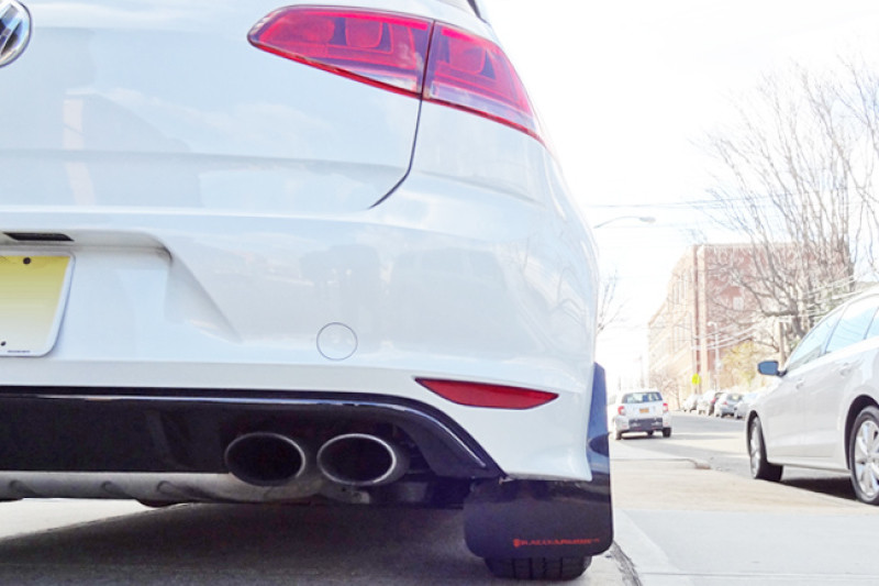 Rally Armor UR Black Mud Flaps w/ Blue Logo for 15+ VW Golf R MKVII