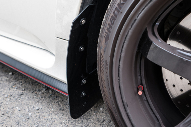 Rally Armor Black UR Mud Flaps w/ White Logo for 17+ Civic Type R