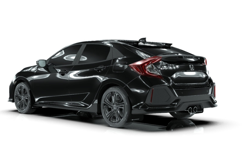 Rally Armor Black UR Mud Flaps w/ White Logo for 17+ Civic Sport Touring