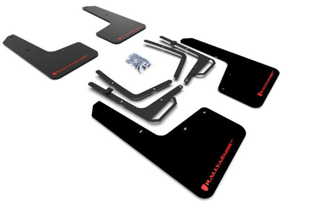 Rally Armor Black UR Mud Flaps w/ Red Logo for 17+ Ford Raptor