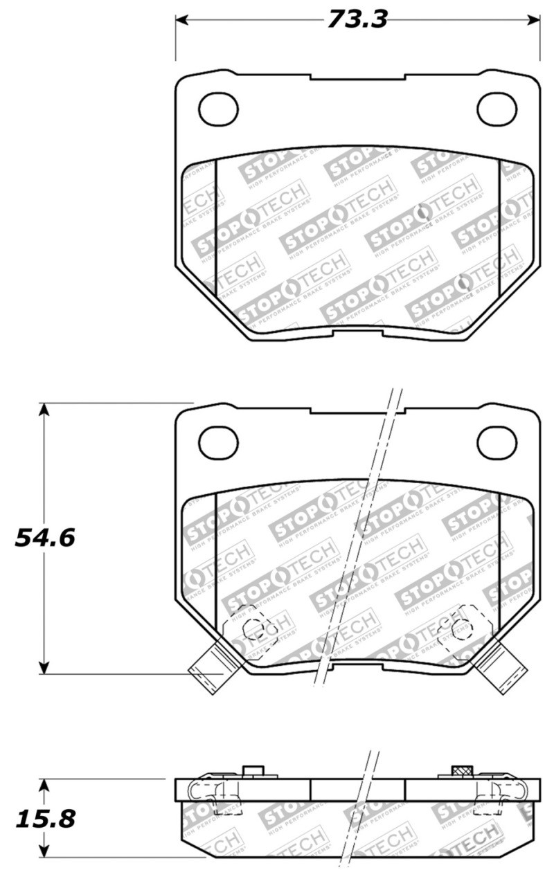 StopTech Street Performance Rear Brake Pads for 06-07 WRX - 309.04611