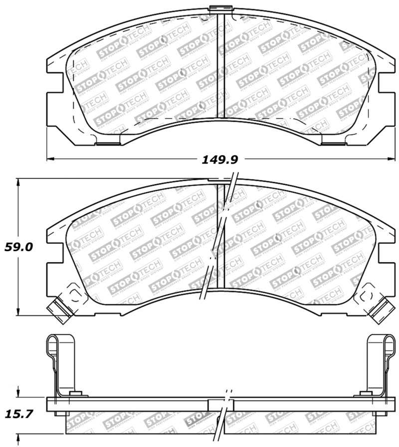 StopTech Street Performance Front Brake Pads for 91-96 Stealth / 91-99 3000GT