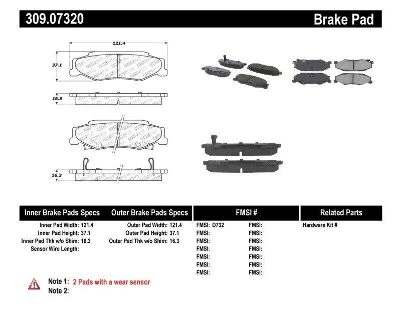 StopTech Street Performance Rear Brake Pads for 97-13 Corvette Base / 04-09 XLR