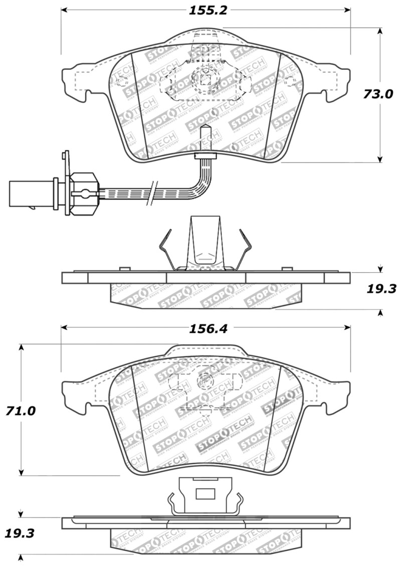 StopTech Street Performance Front Brake Pads for 07-09 Mazda 3 - 309.09152