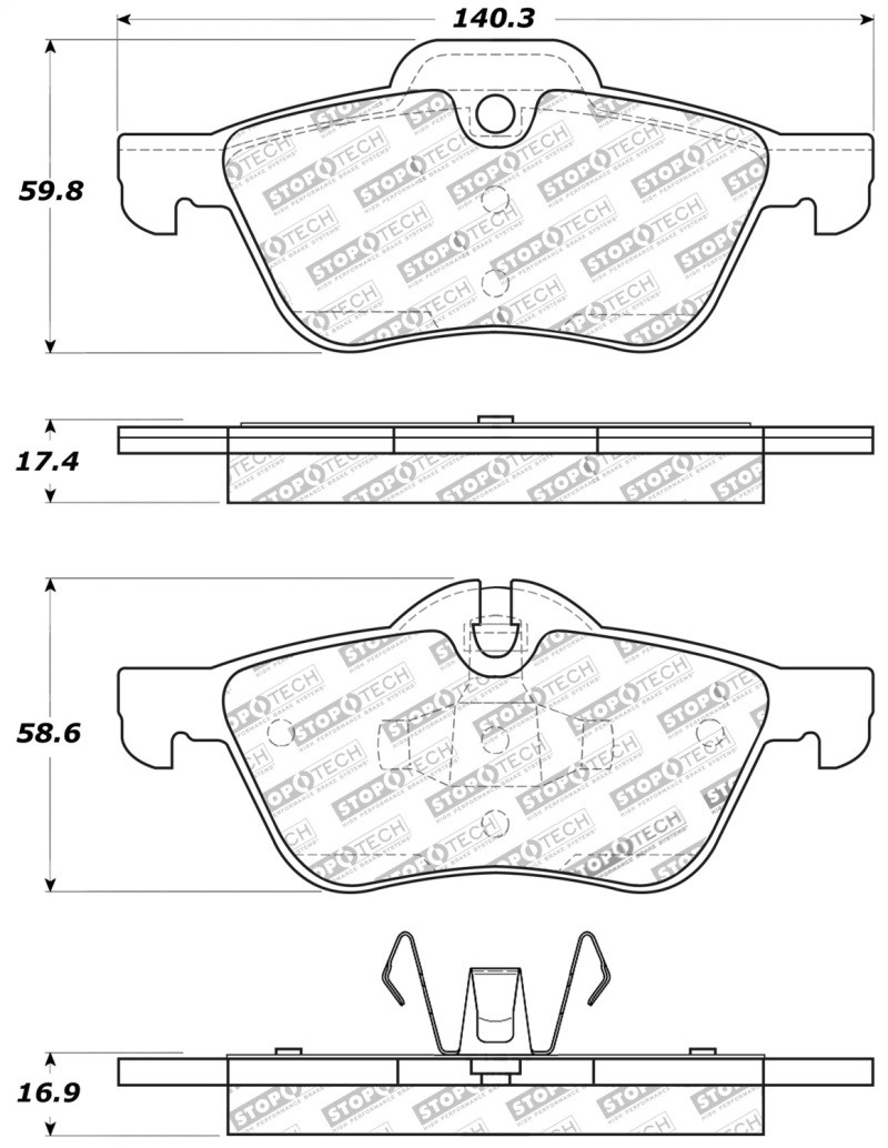 StopTech Street Performance Front Brake Pads for 02-08 Mini Cooper / S Cabrio