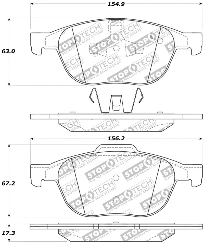 StopTech Street Performance Front Brake Pads for 04-13 Mazda 3 - 309.10440