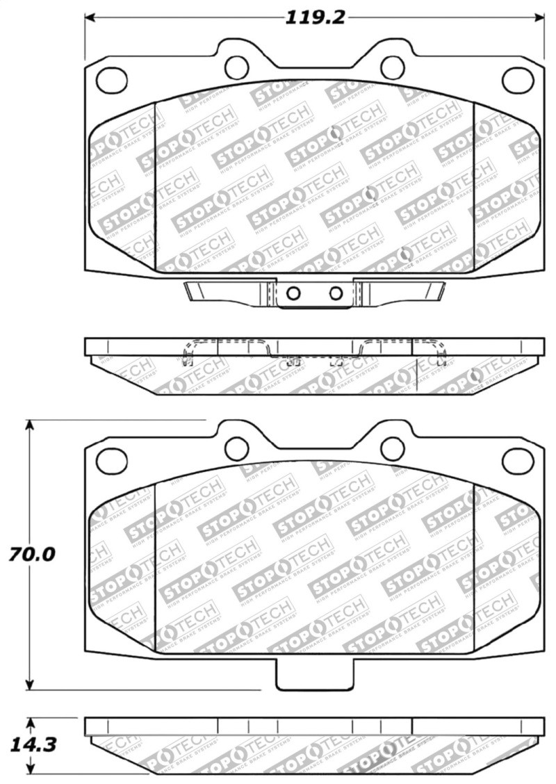 StopTech Street Performance Front Brake Pads for 06-07 Subaru WRX - 309.11820
