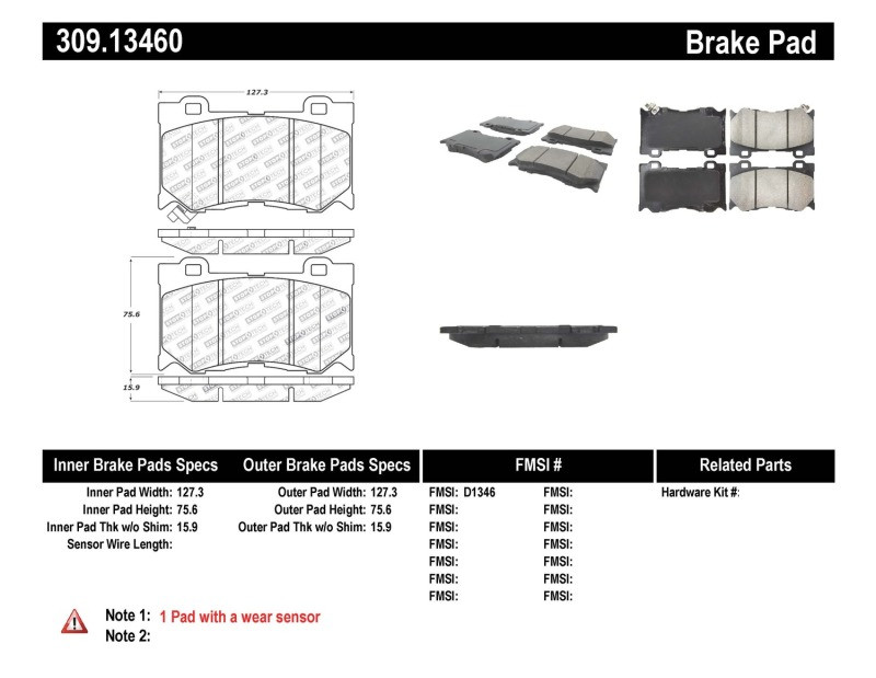 StopTech Street Performance Front Brake Pads for 09-13 G37 / 370z Sport