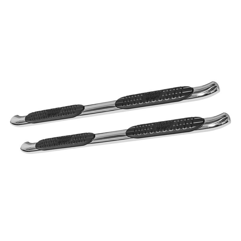 Westin Polished Pro Traxx 4 Oval Nerf Step Bars for 14+ Silverado 1500 Reg Cab