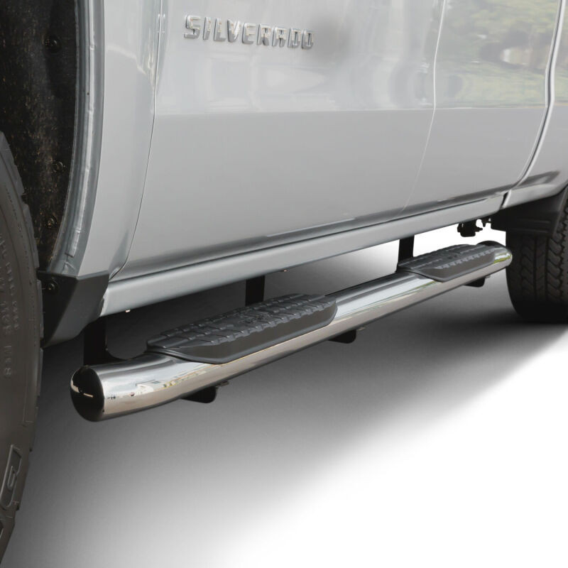 Westin Polished Pro Traxx 5 Oval Nerf Step Bars for 14+ Silverado 1500 Crew Cab