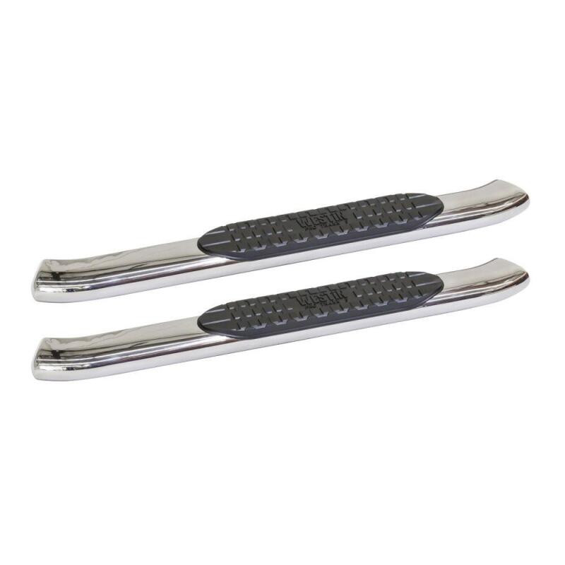 Westin Polished Pro Traxx 5 Oval Nerf Step Bars for 15+ Silverado 2500 Reg Cab