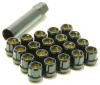 Wheel Mate Muteki Open End Lug Nuts - Set of 20 - Deep Black / 12x1.5 - 31886B