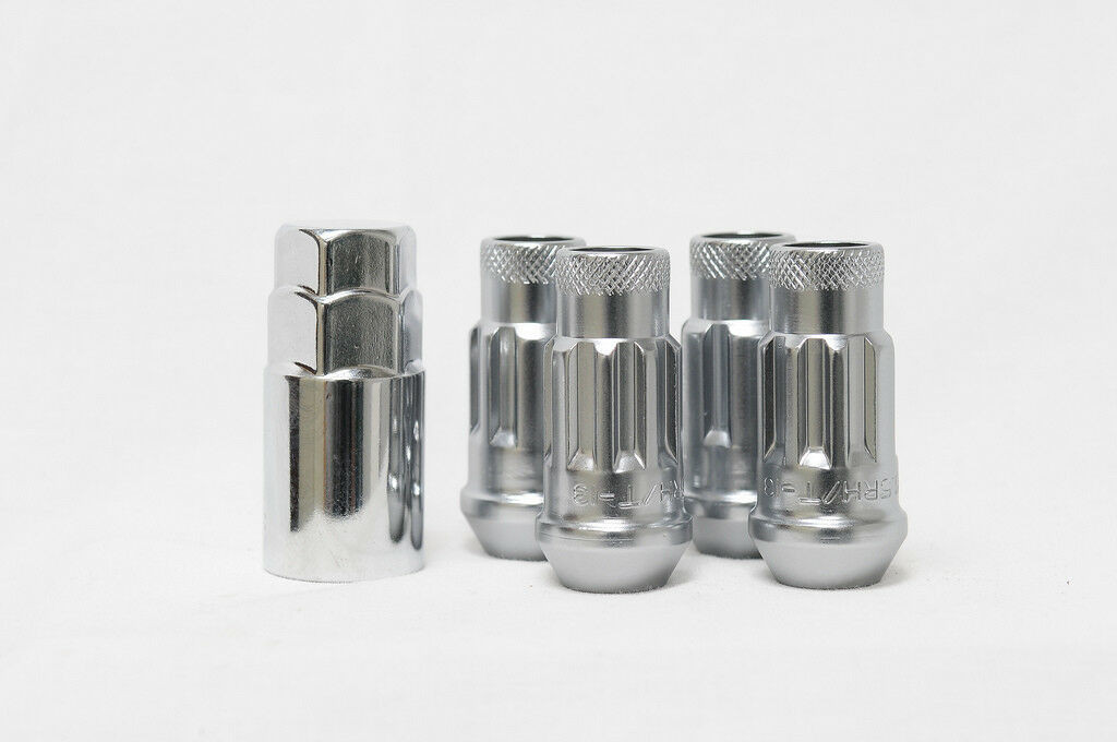 Wheel Mate Muteki SR48 Open End Locking Lug Nut Set of 4 - Silver 12x1.25 48mm