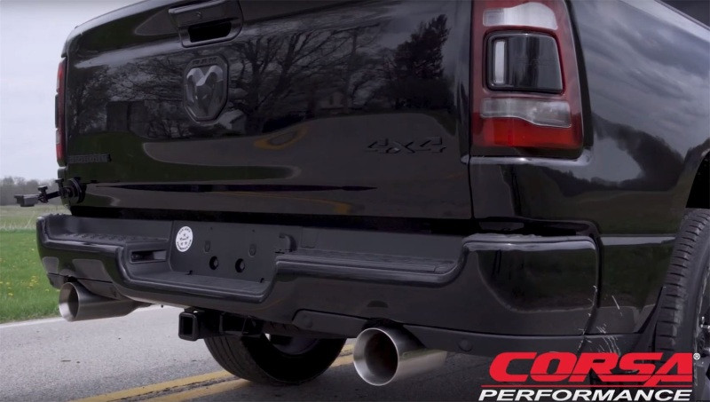 Corsa  3" Dual Rear Single Tip Sport Exhaust for 2019 Ram 1500 V8