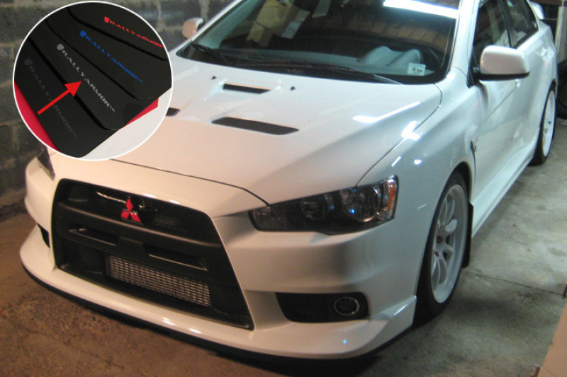Rally Armor UR Black Mud Flaps w/ Silver Logo - 08+ EVO X - MF10-UR-BLK/SIL