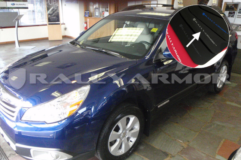 Rally Armor UR Black Mud Flaps w/ Silver Logo - 10+ Outback - MF16-UR-BLK/SIL