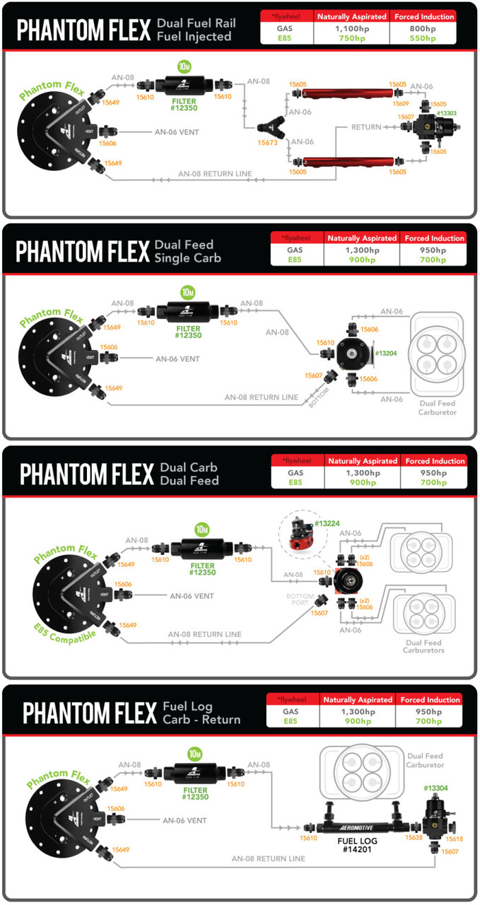 Aeromotive Phantom Flex 450lph Stealth Fuel System - 18310