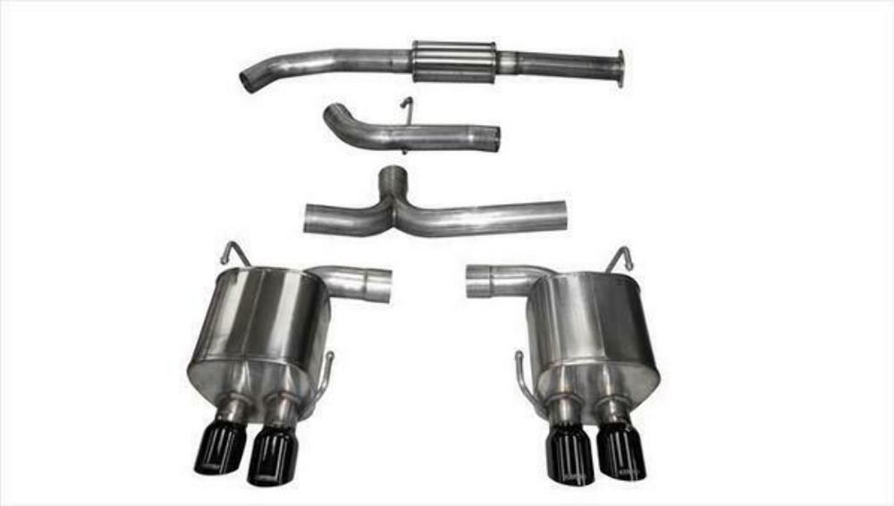 Corsa 3" Dual Rear Exit Sport Black Tip Exhaust for 15+ WRX / STI
