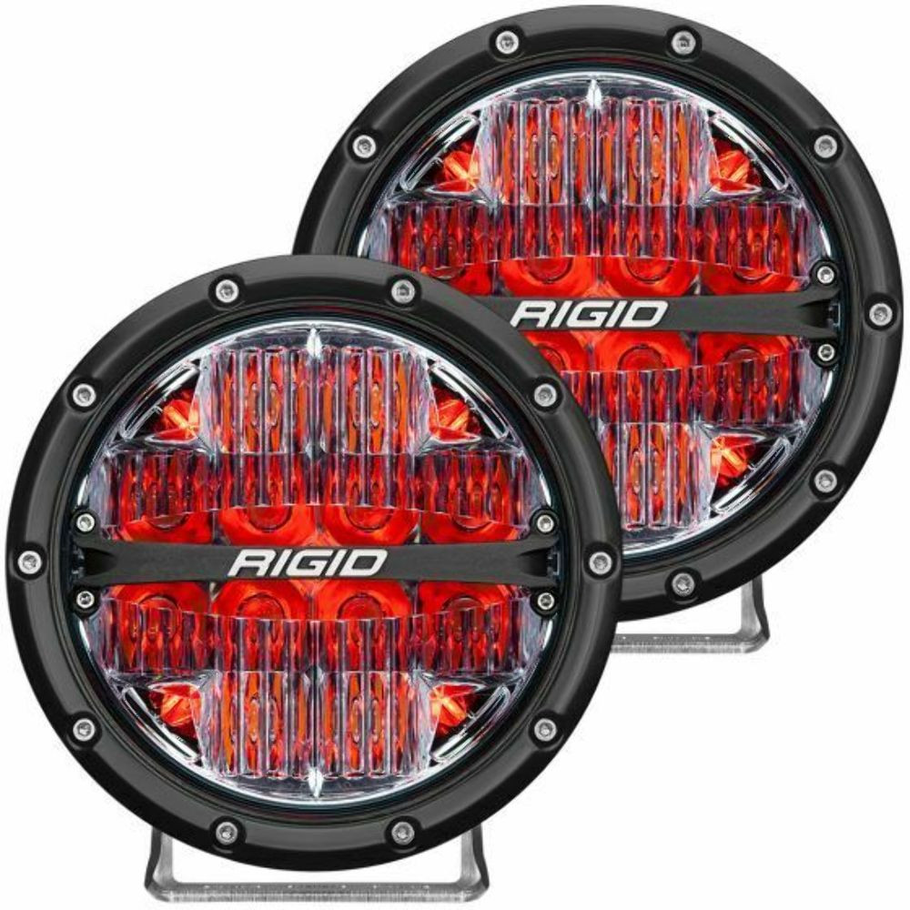 Rigid Industries 360-Series 6" LED Off-Road Drive Beam Lights w/ Red Backlight