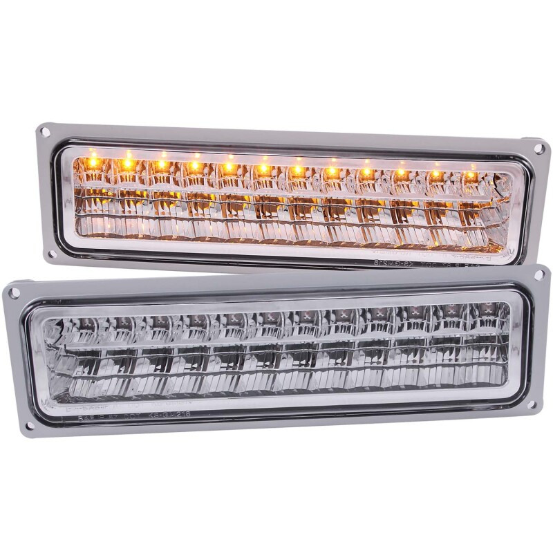 ANZO L.E.D PARKING/SIGNAL LIGHTS CLEAR CHROME for 88-98 CHEVY/GMC C/K1500/2500