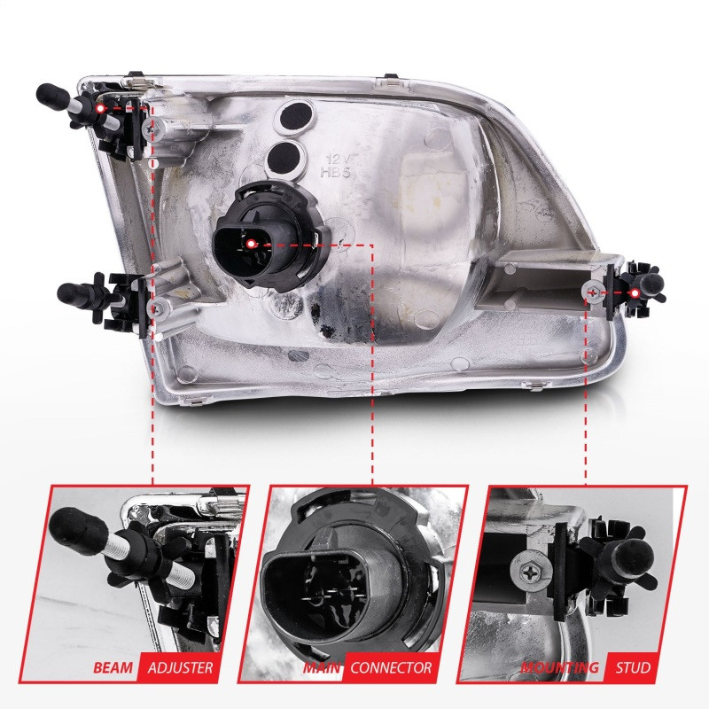 ANZO HEADLIGHTS CHROME G2 for 97-03 FORD F-150 - 111030