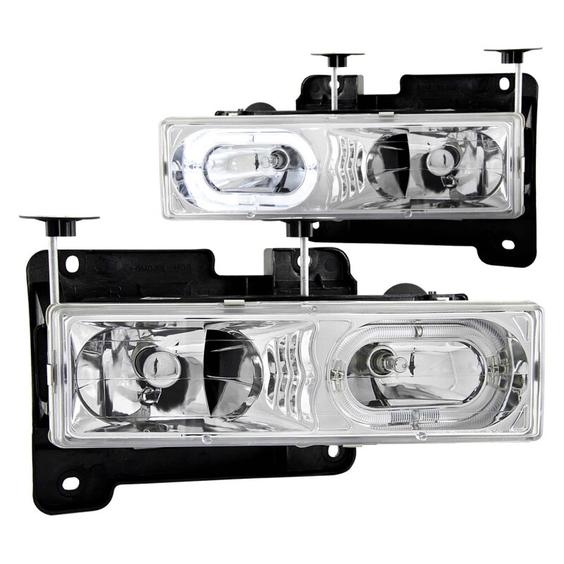 ANZO CRYSTAL HEADLIGHTS w/ HALO CHROME for 88-98 CHEVY/GMC C/K1500/2500