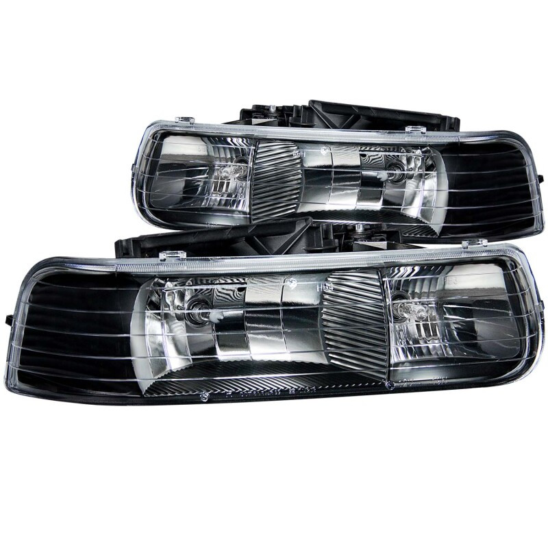 ANZO CRYSTAL HEADLIGHTS BLACK for 99-02 CHEVY SILVERADO 1500/2500 - 111155