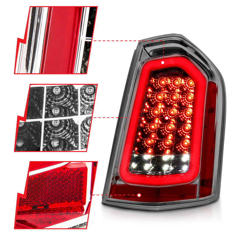 ANZO L.E.D TAILLIGHT CHROME W/ SEQUENTIAL SIGNAL for 11-14 Chrysler 300